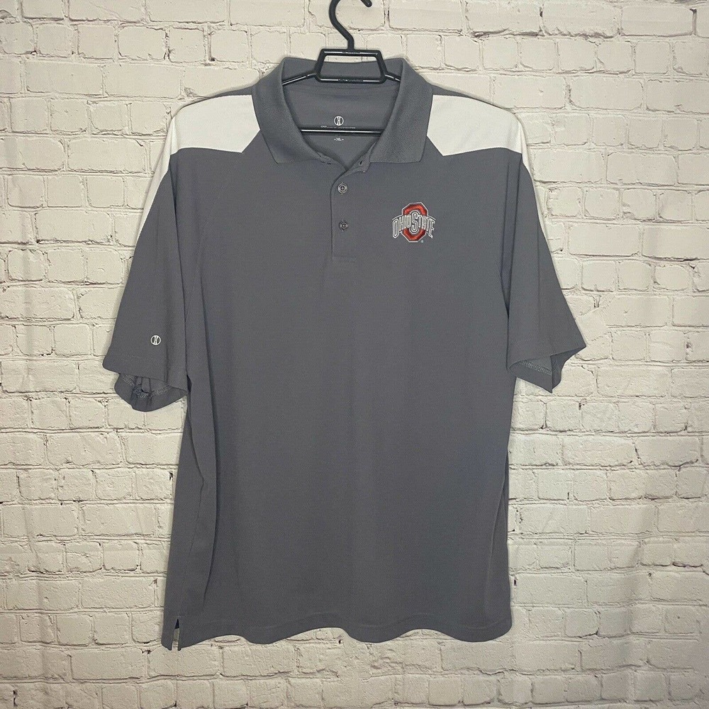 Holloway Ohio State Buckeyes Golf Polo Shirt Mens XL Gray Embroidered